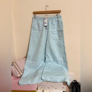 adidas Pastel Blue Wide Leg Lounge Pants